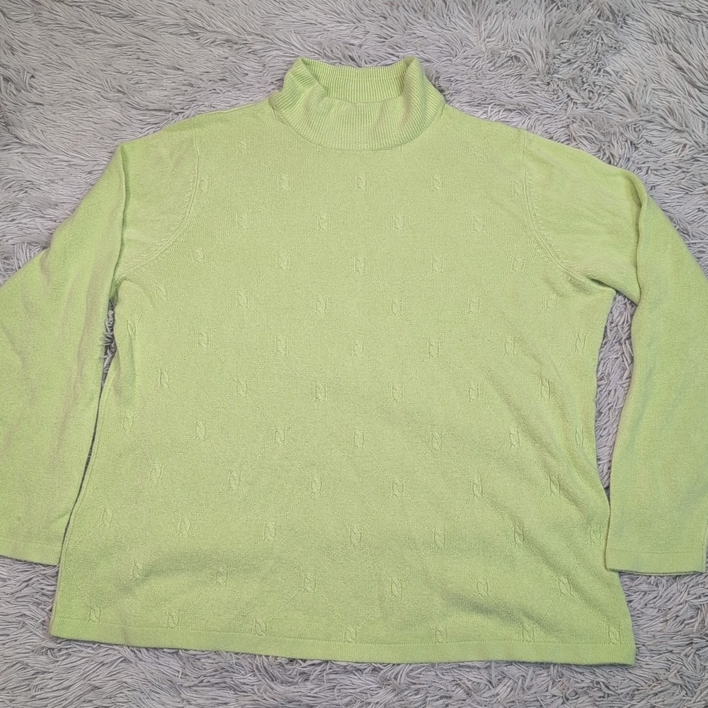 Vintage Studio Works Sweater Womens 1X Green Preppy Soft Comfort‎ Casual
